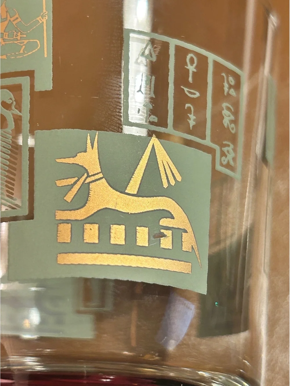 Vintage MCM Egyptian Hieroglyphic LowBalls
